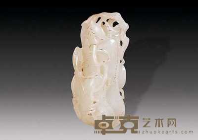 清 玉雕扁豆坠 长7.8cm
